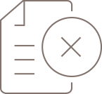Paper with an x icon