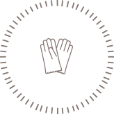 Gloves inside a clock face icon