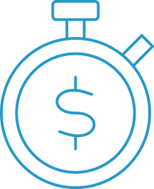 Stopwatch with dollar sign icon