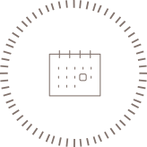 Calendar inside a circle border icon